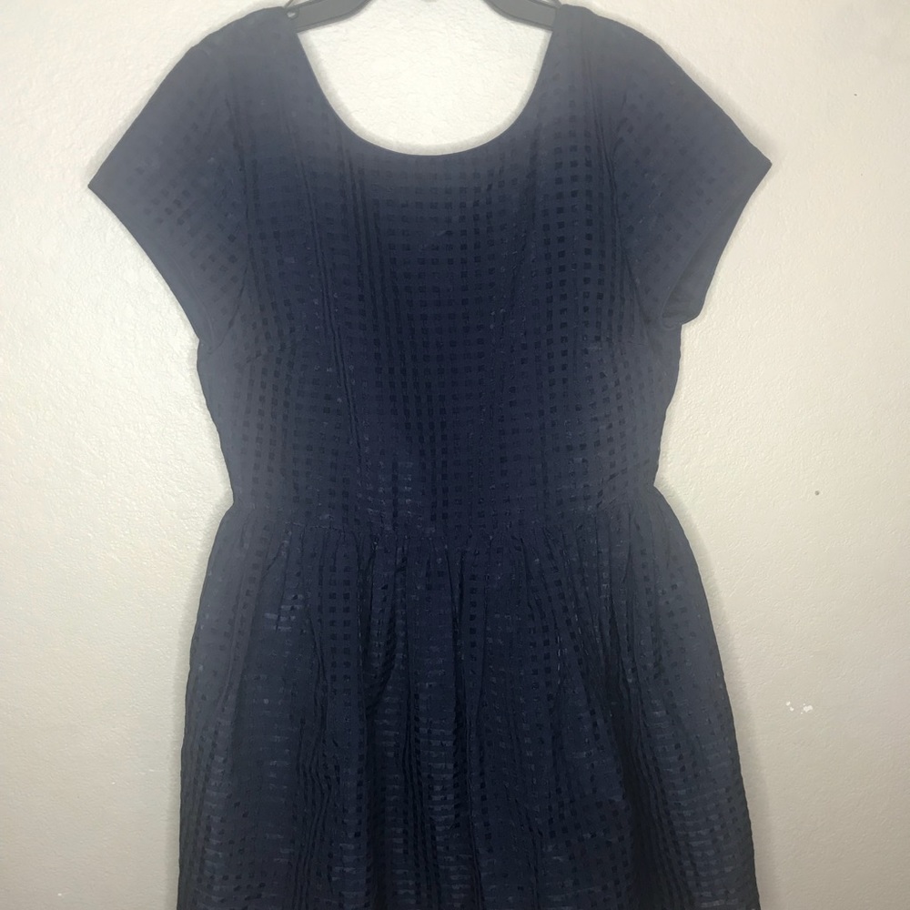 Navy Blue Crew Neck Dress